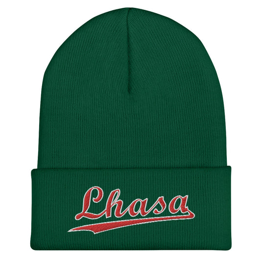 LHASA CUFFED BEANIE are designed under Dzimig Studios Tibet Archive Project. A snug, form-fitting beanie. It's not only a great head-warming piece but a staple accessory in anyone's wardrobe. These embroidered Lhasa cuffed beanie are available in five colors.
