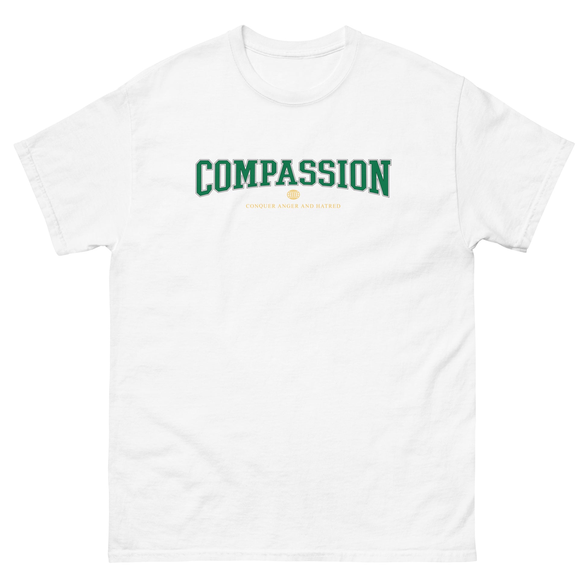 Dzimig Studios' Unisex Classic Compassion Tee perfect for everyday casual wear.  These tees are designed under Dzimig Studios' Peace Campaign Project.